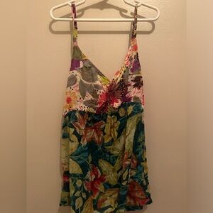 Vintage French floral pendulum tank top